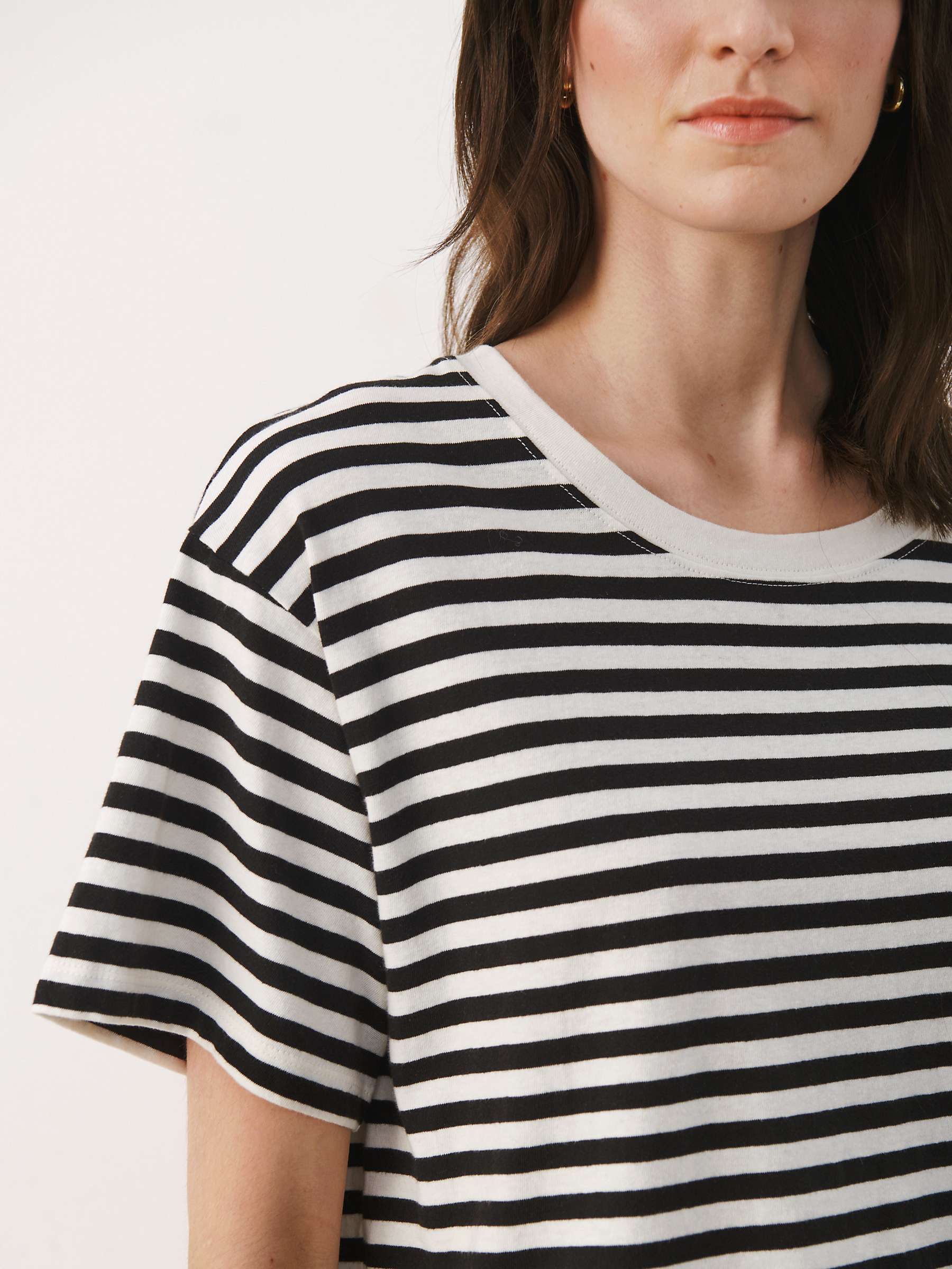 Buy Part Two Betsey Stripe Cotton Linen T-Shirt, Black Stripe Online at johnlewis.com