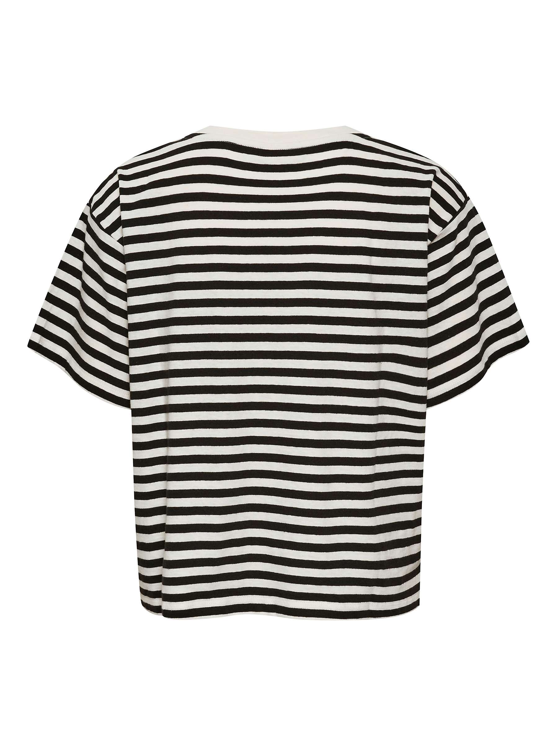 Buy Part Two Betsey Stripe Cotton Linen T-Shirt, Black Stripe Online at johnlewis.com