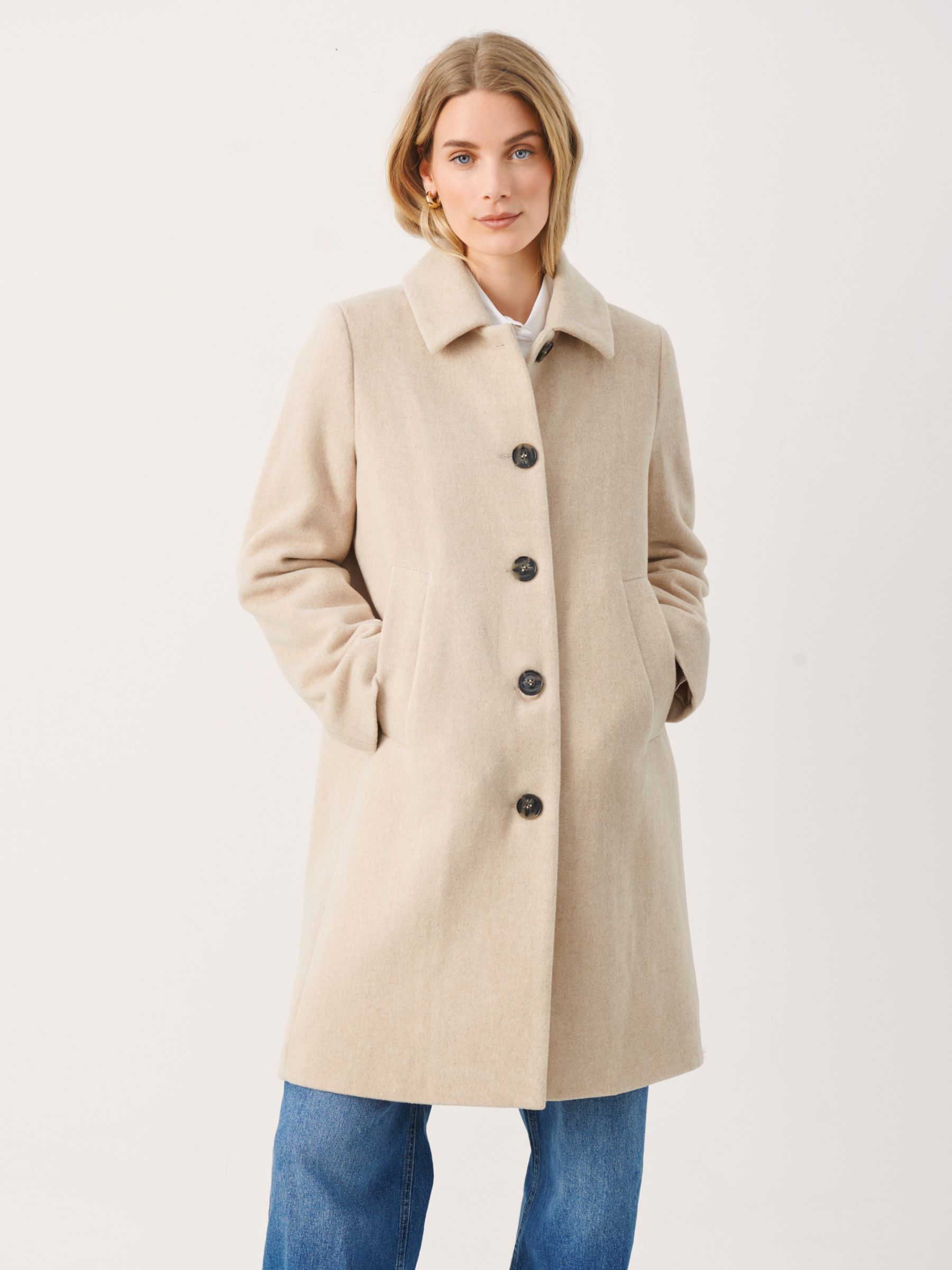 Part Two Kamillas Wool Blend Knee Length Coat, Castle Wall, 16