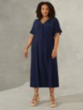 Live Unlimited Curve Shirred Waist Midi Dress, Blue