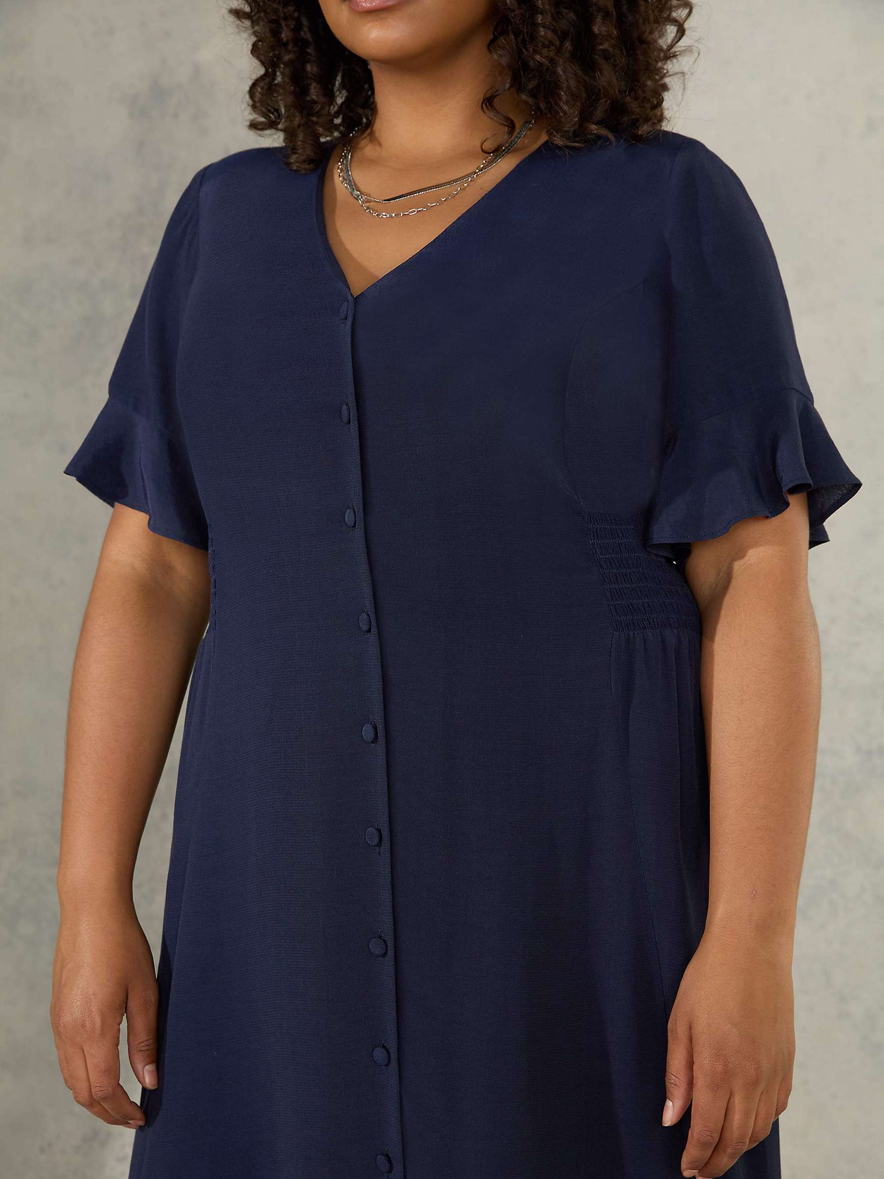 Buy Live Unlimited Curve Shirred Waist Midi Dress, Blue Online at johnlewis.com