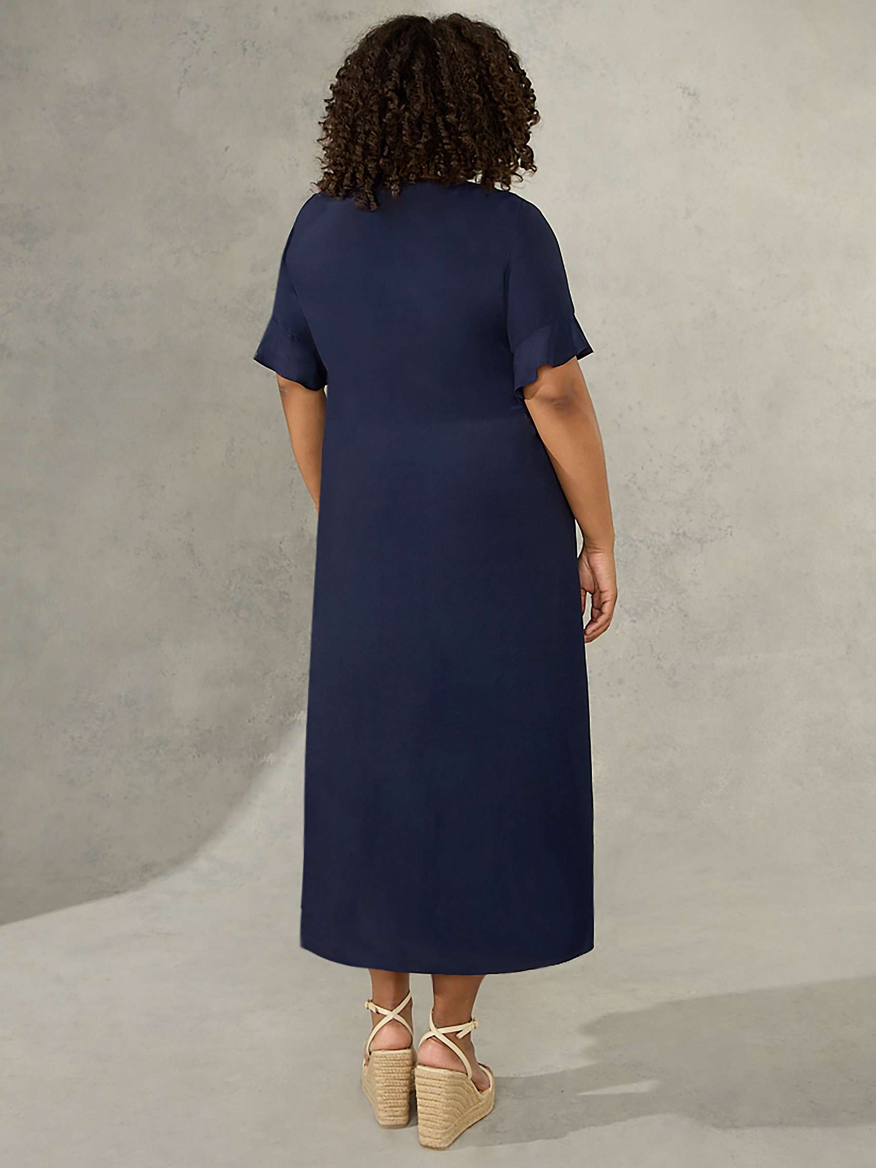 Buy Live Unlimited Curve Shirred Waist Midi Dress, Blue Online at johnlewis.com