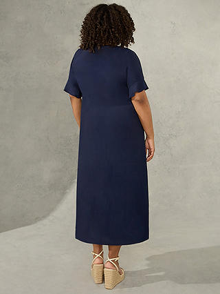 Live Unlimited Curve Shirred Waist Midi Dress, Blue
