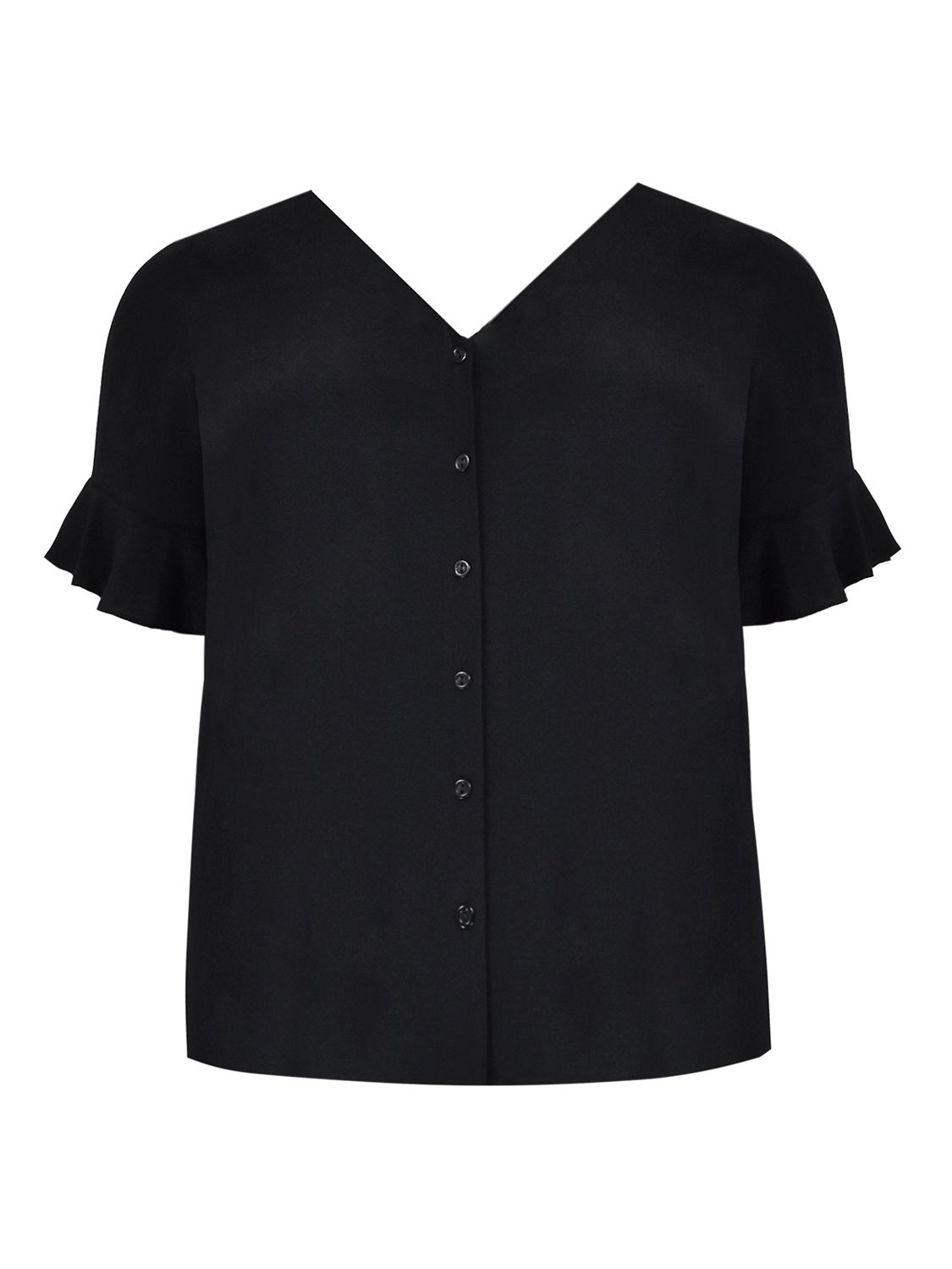 Live Unlimited Curve Shirred Back Blouse, Black at John Lewis & Partners