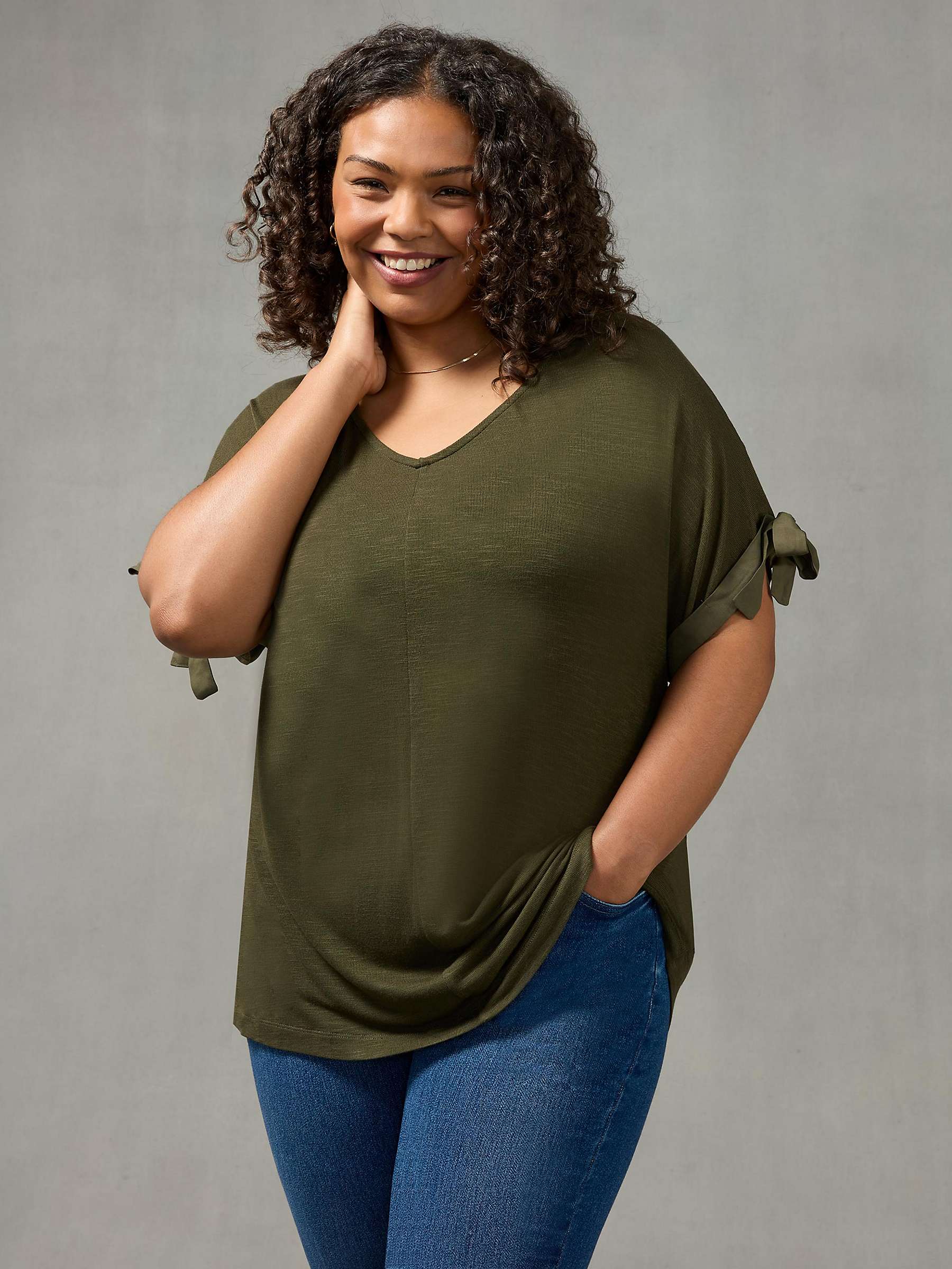 Buy Live Unlimited Curve Tie Sleeve Top Online at johnlewis.com