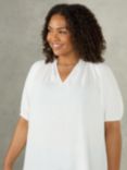 Live Unlimited Curve Lightweight Short Sleeve Blouse, White