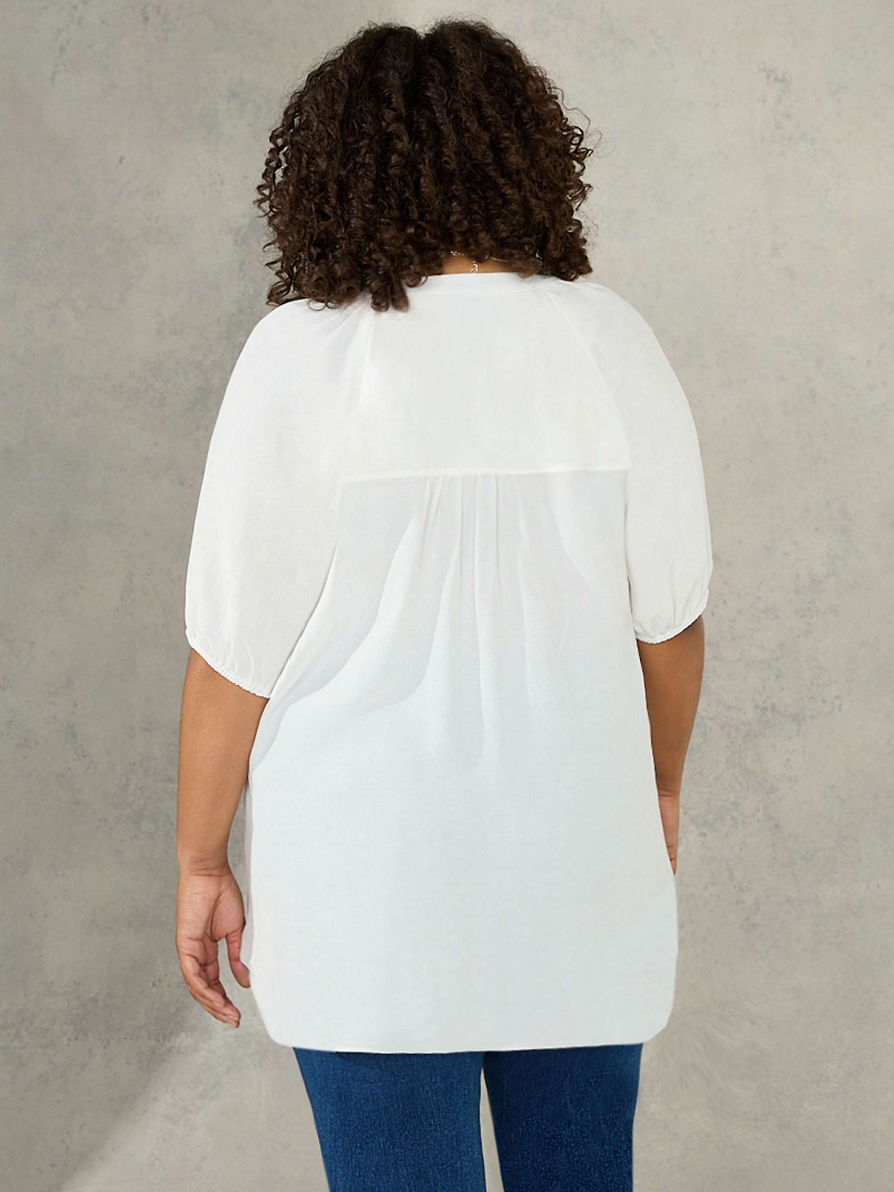 Buy Live Unlimited Curve Lightweight Short Sleeve Blouse, White Online at johnlewis.com