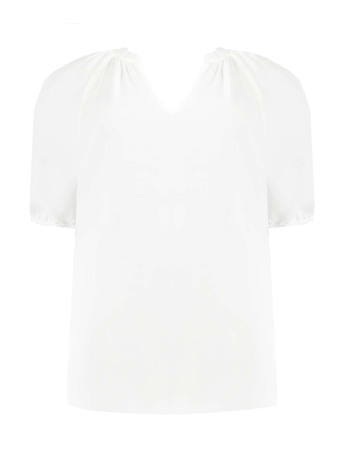 Live Unlimited Curve Lightweight Short Sleeve Blouse, White at John ...