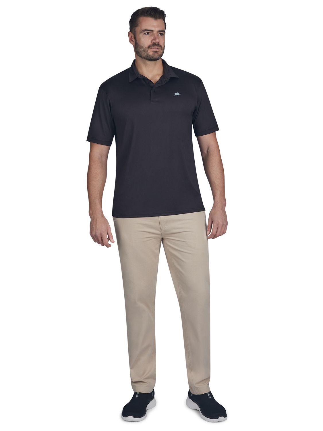 Raging Bull Golf Tech Polo Shirt, Black, S
