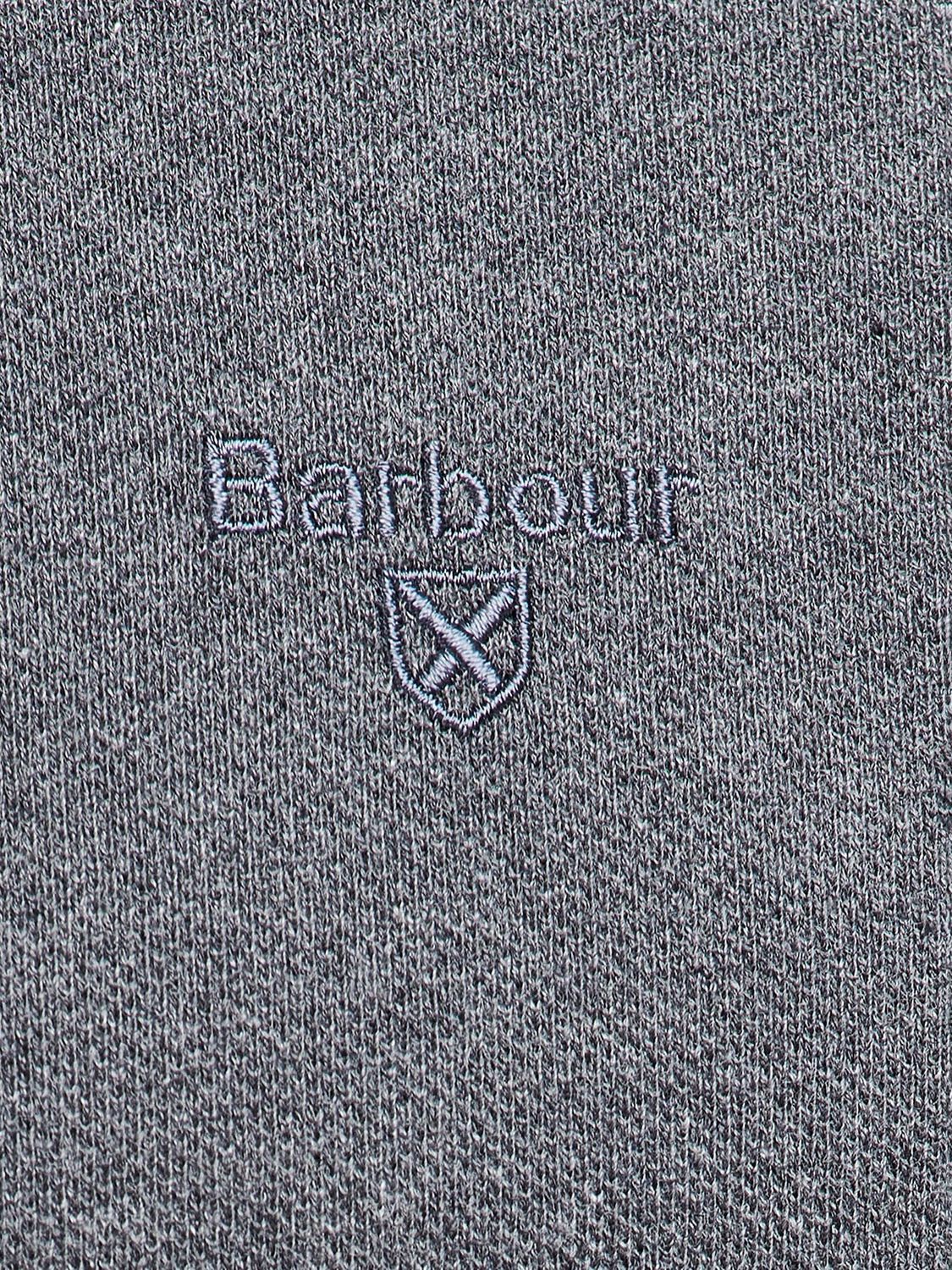 Barbour Essential Cotton Long Sleeve Polo Shirt, Grey