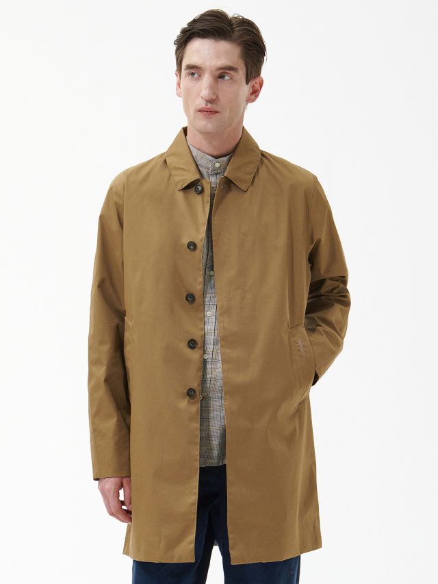 Barbour Lorden Waterproof Longline Mac, Sand/Forest Mist, S