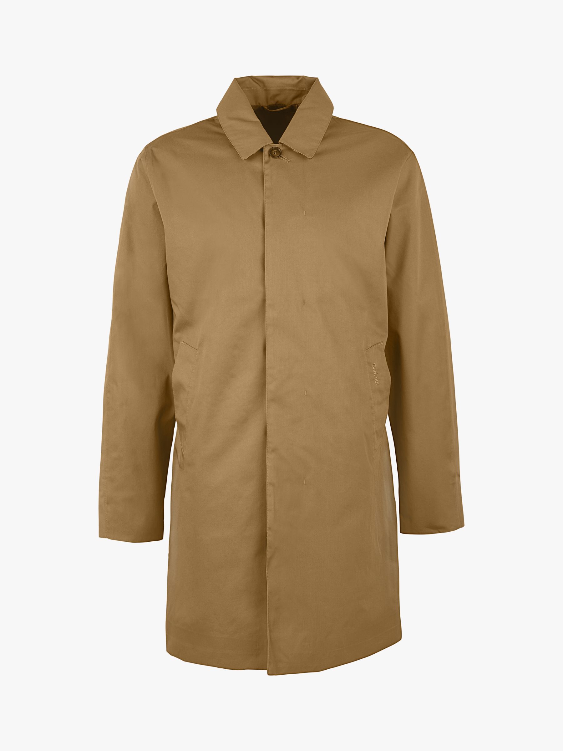 Barbour Lorden Waterproof Longline Mac, Sand/Forest Mist at John Lewis ...