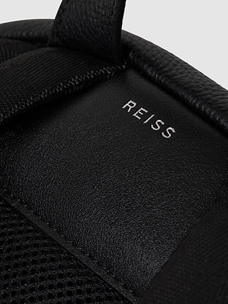 Reiss Drew Leather Backpack, Black