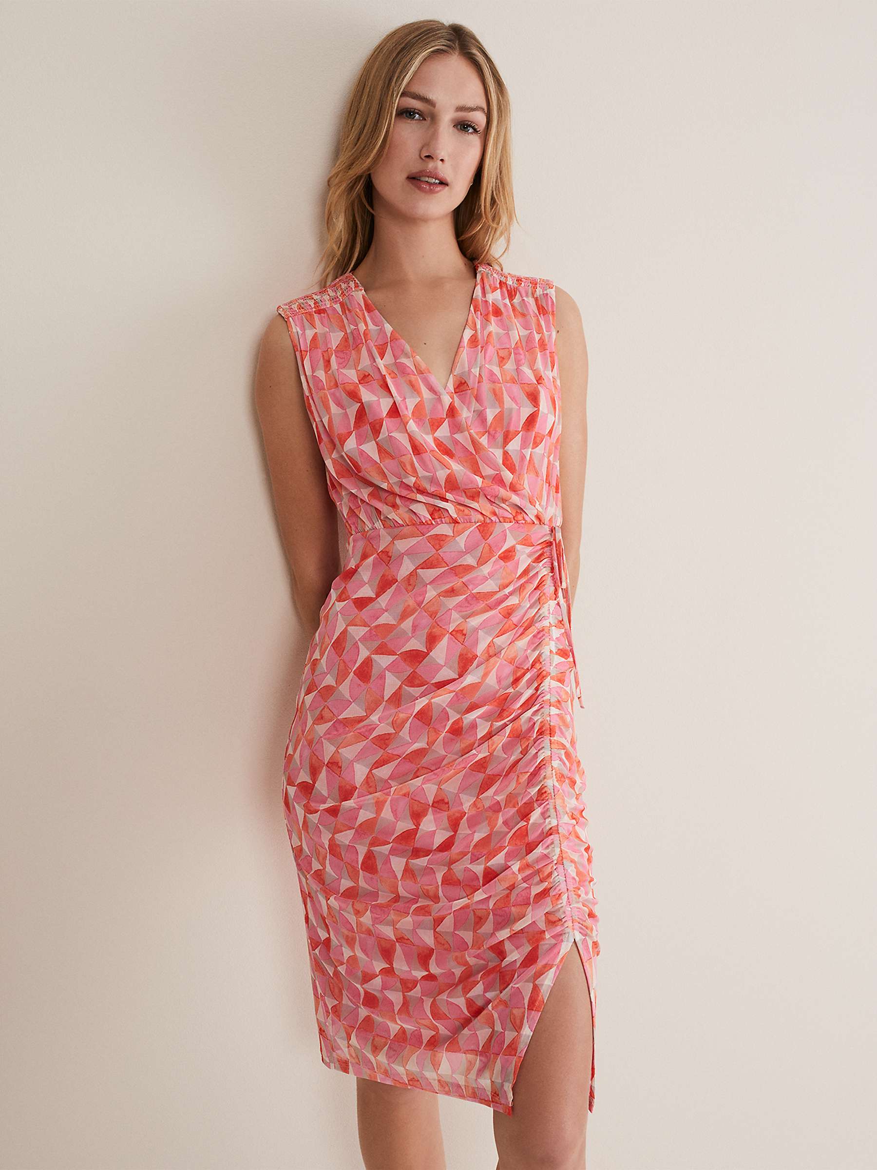 Buy Phase Eight Khy Geo Wrap Mini Dress, Pink Online at johnlewis.com