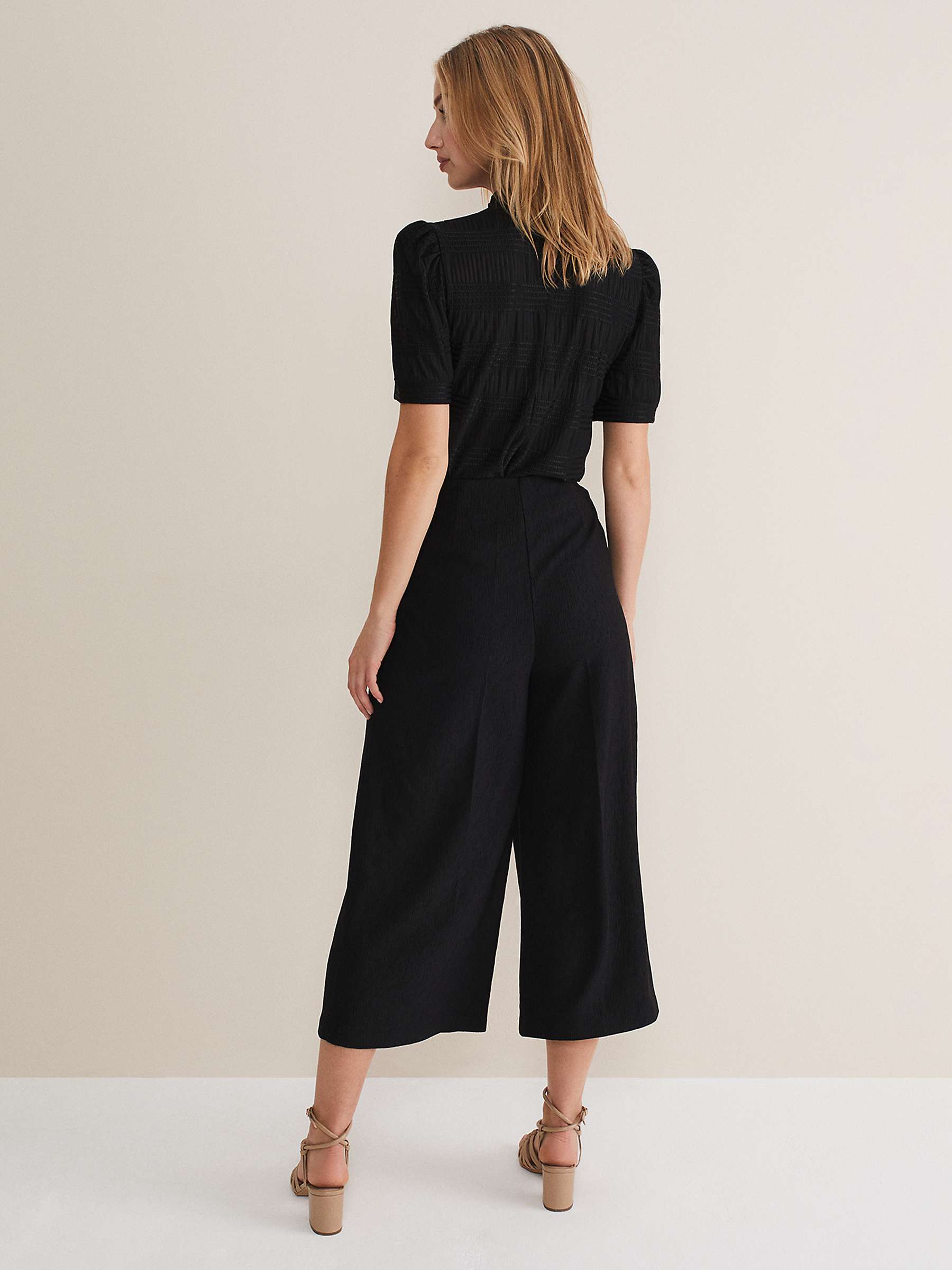 Buy Phase Eight Audrea Plain Tailored Culottes, Black Online at johnlewis.com