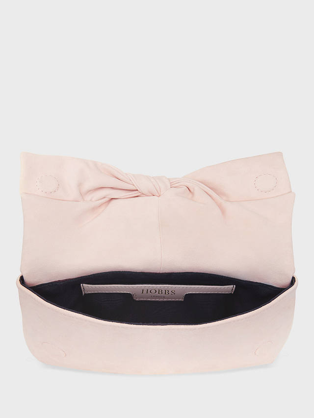 Hobbs Milly Bow Clutch Bag, Bright Pink, Pale Pink