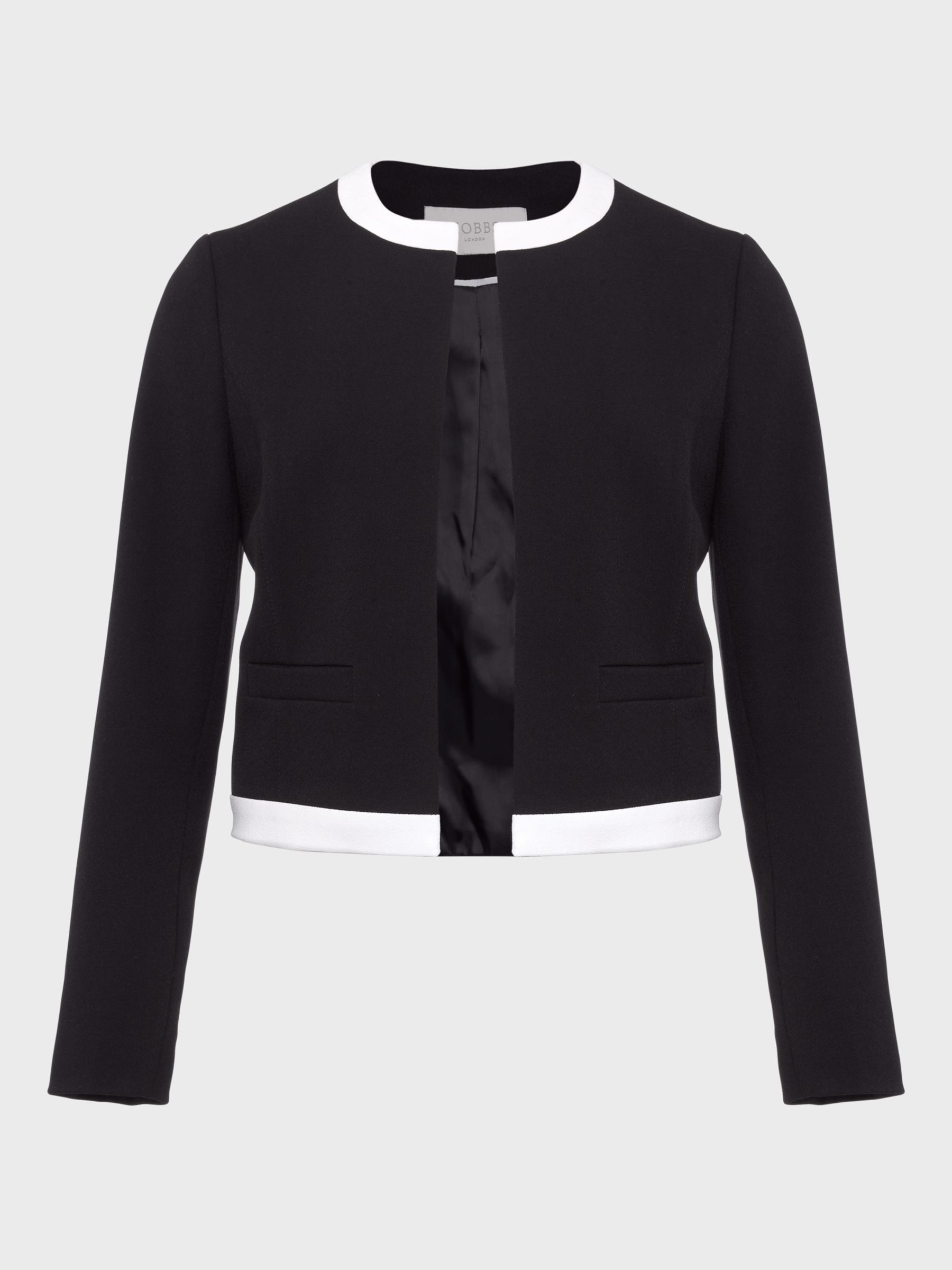 Hobbs Suri Tailored Jacket, Black/Ivory at John Lewis & Partners