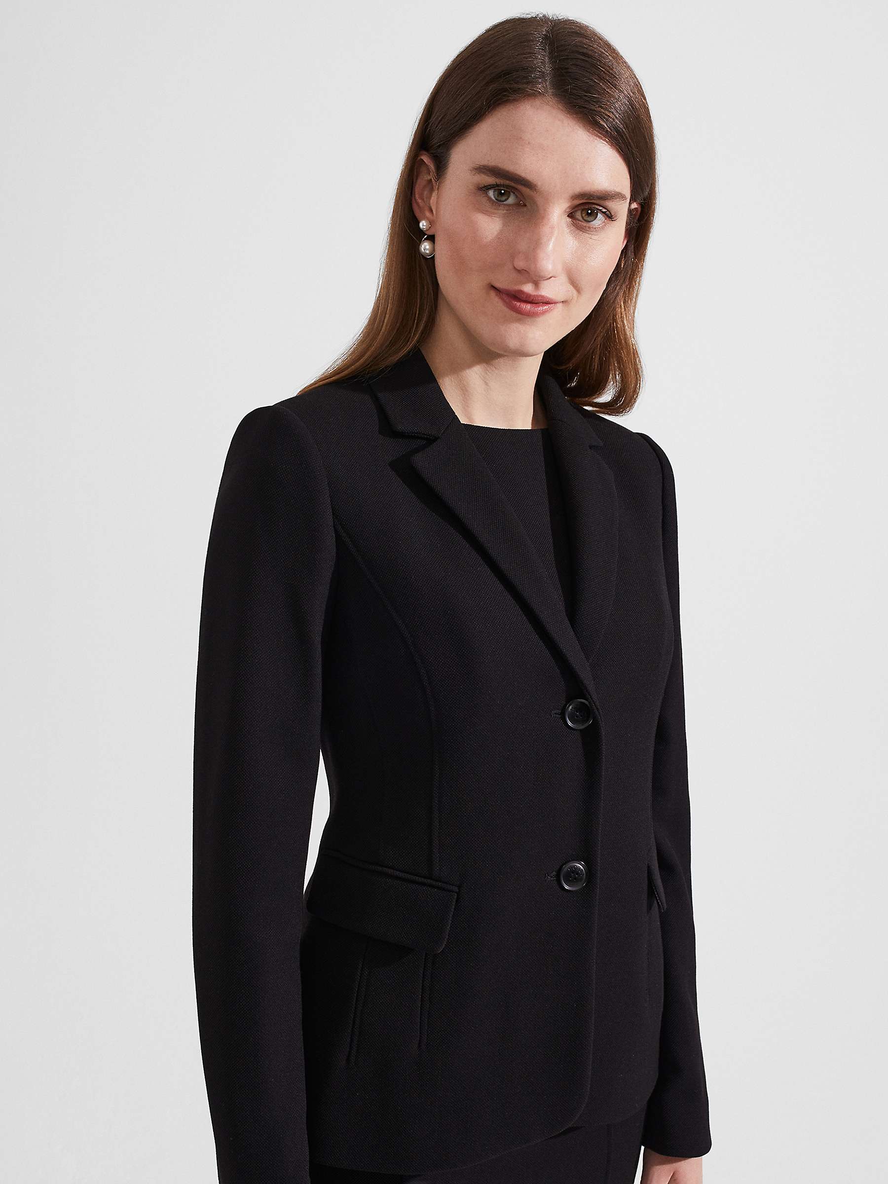 Hobbs Charley Contemporary Suit Jacket, Black at John Lewis & Partners