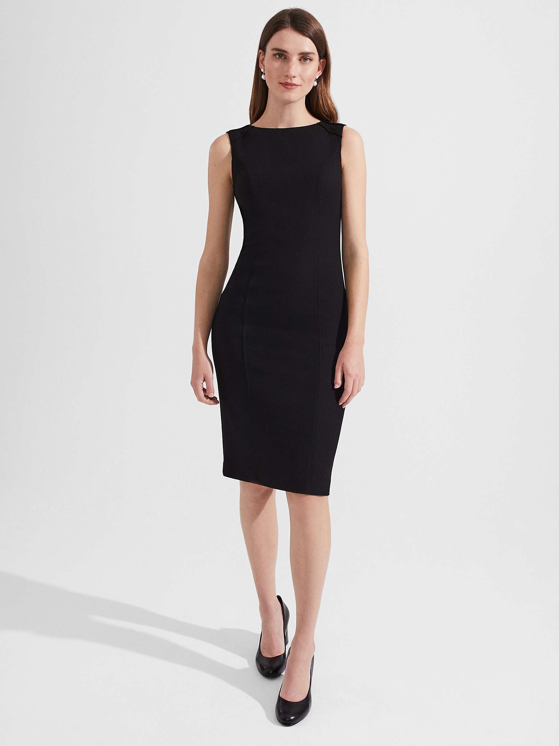 Buy Hobbs Charley Fitted Dress, Black Online at johnlewis.com