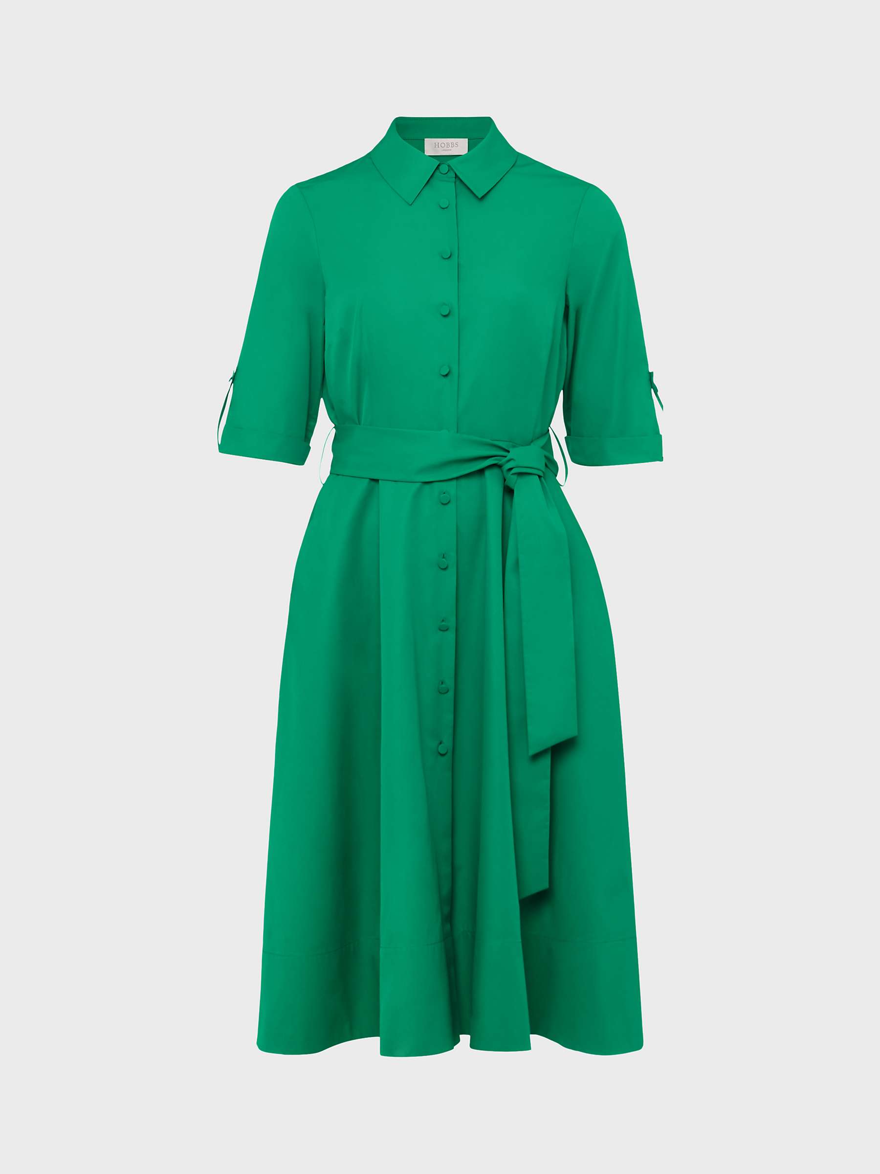 Buy Hobbs Tyra Shirt Dress, Green Online at johnlewis.com