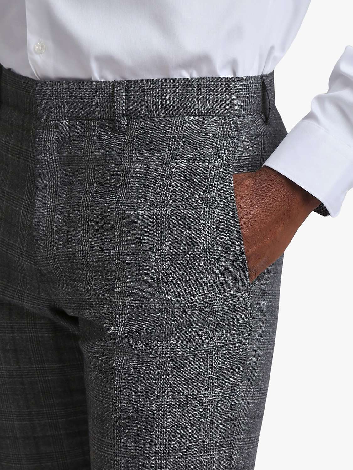 Buy Ted Baker Zion Slim Fit Wool Trousers, Charcoal Check Online at johnlewis.com