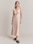 Ghost Lua Plain Satin Midi Dress