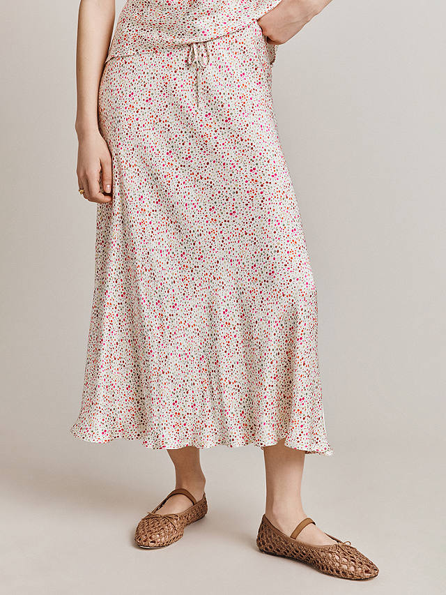 Ghost Darcy Midi Skirt, Cream/Multi