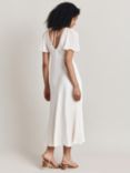 Ghost Jennifer Plain Satin Midi Dress, Ivory