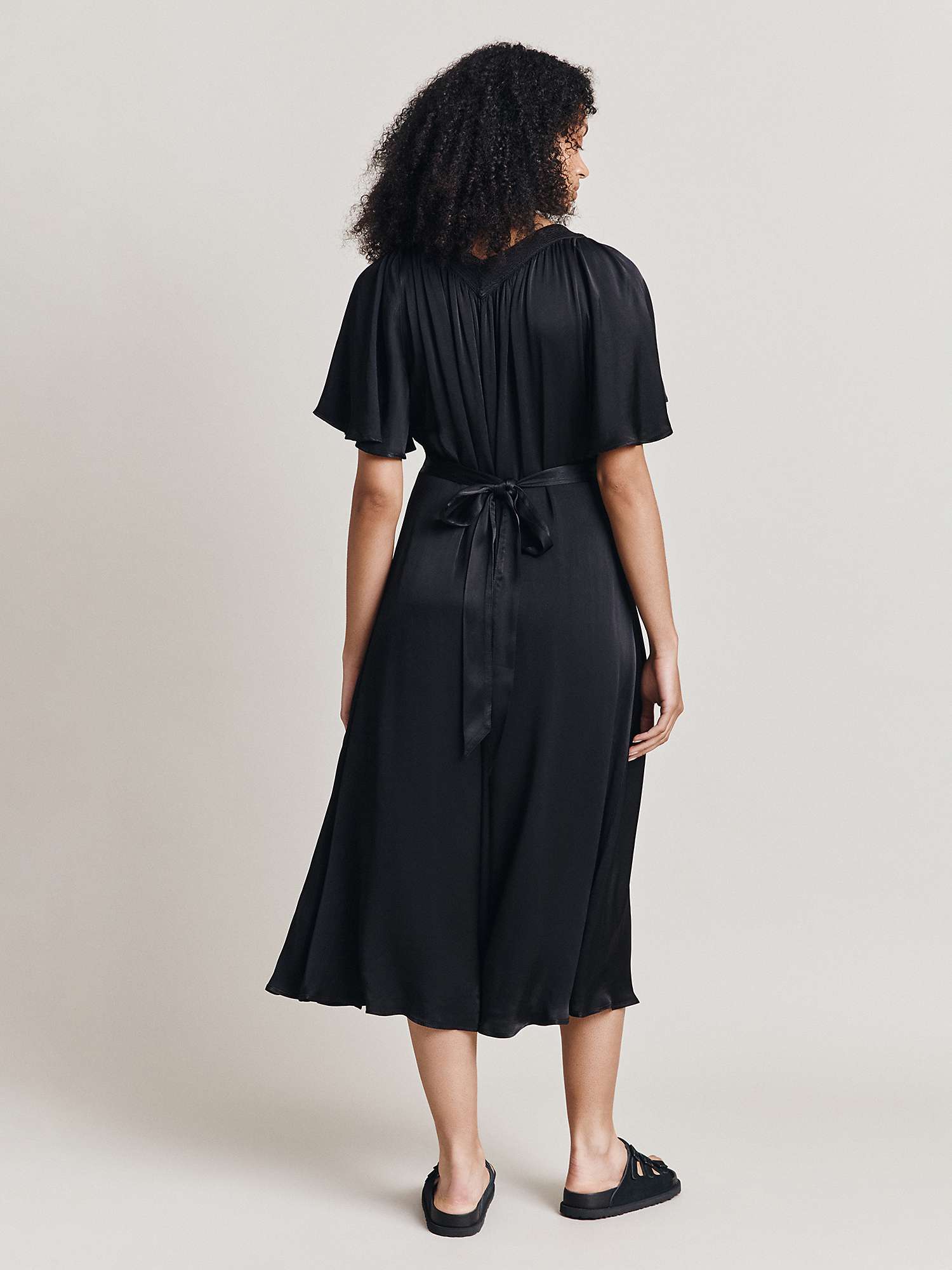 Ghost Flora Midi Dress, Black at John Lewis & Partners