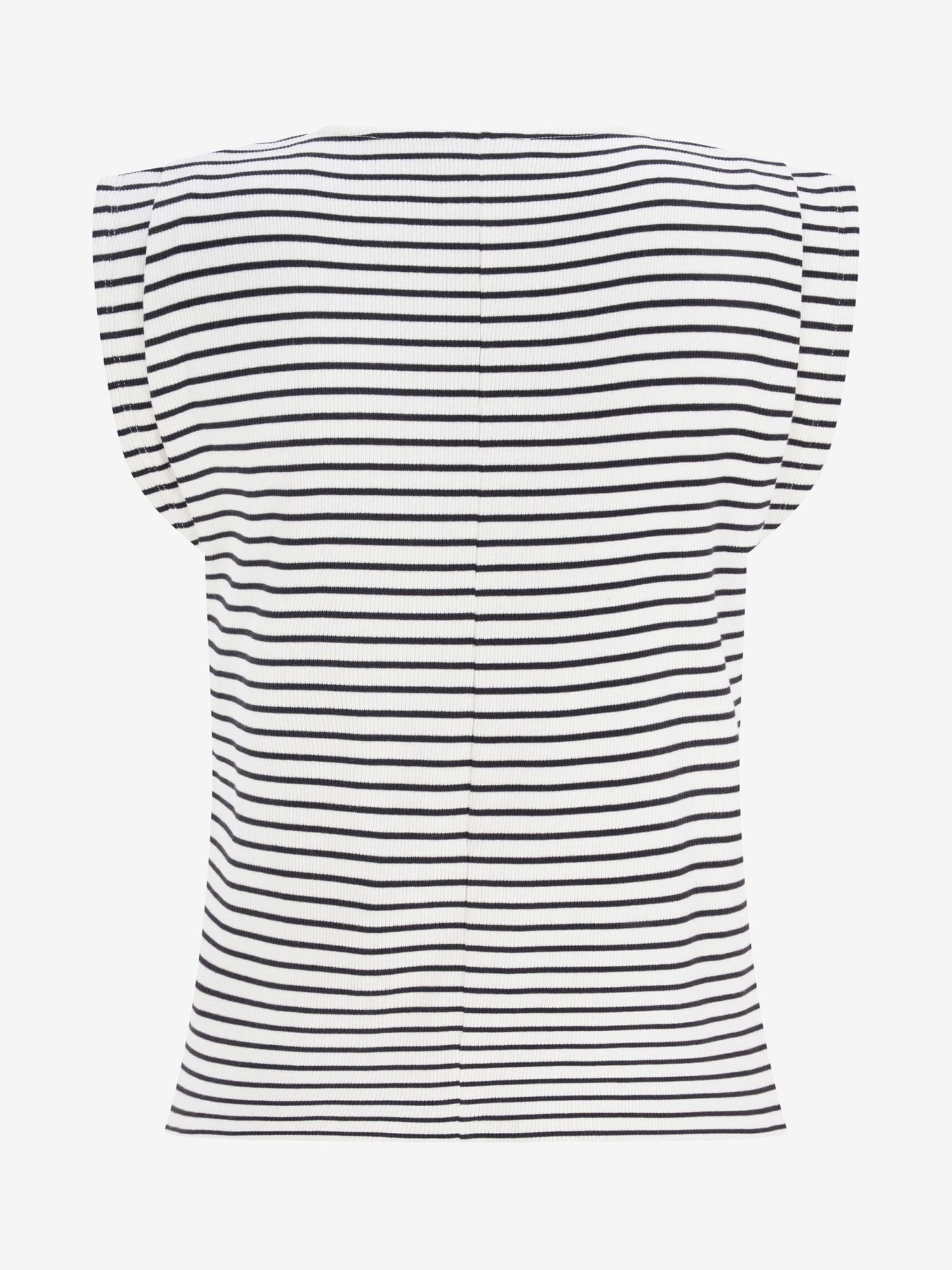 Mint Velvet Extended Shoulder Stripe T-Shirt, Multi, L