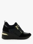 Dune Eilin Leather Wedge Heel Trainers