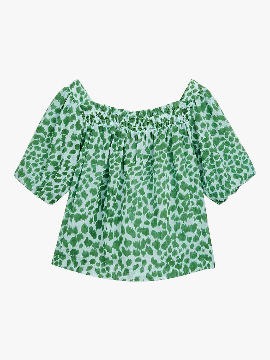 Buy Whistles Kids' Smooth Leopard Trapeze Top, Green/Multi Online at johnlewis.com