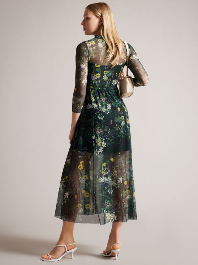 Ted baker green sale lace dress