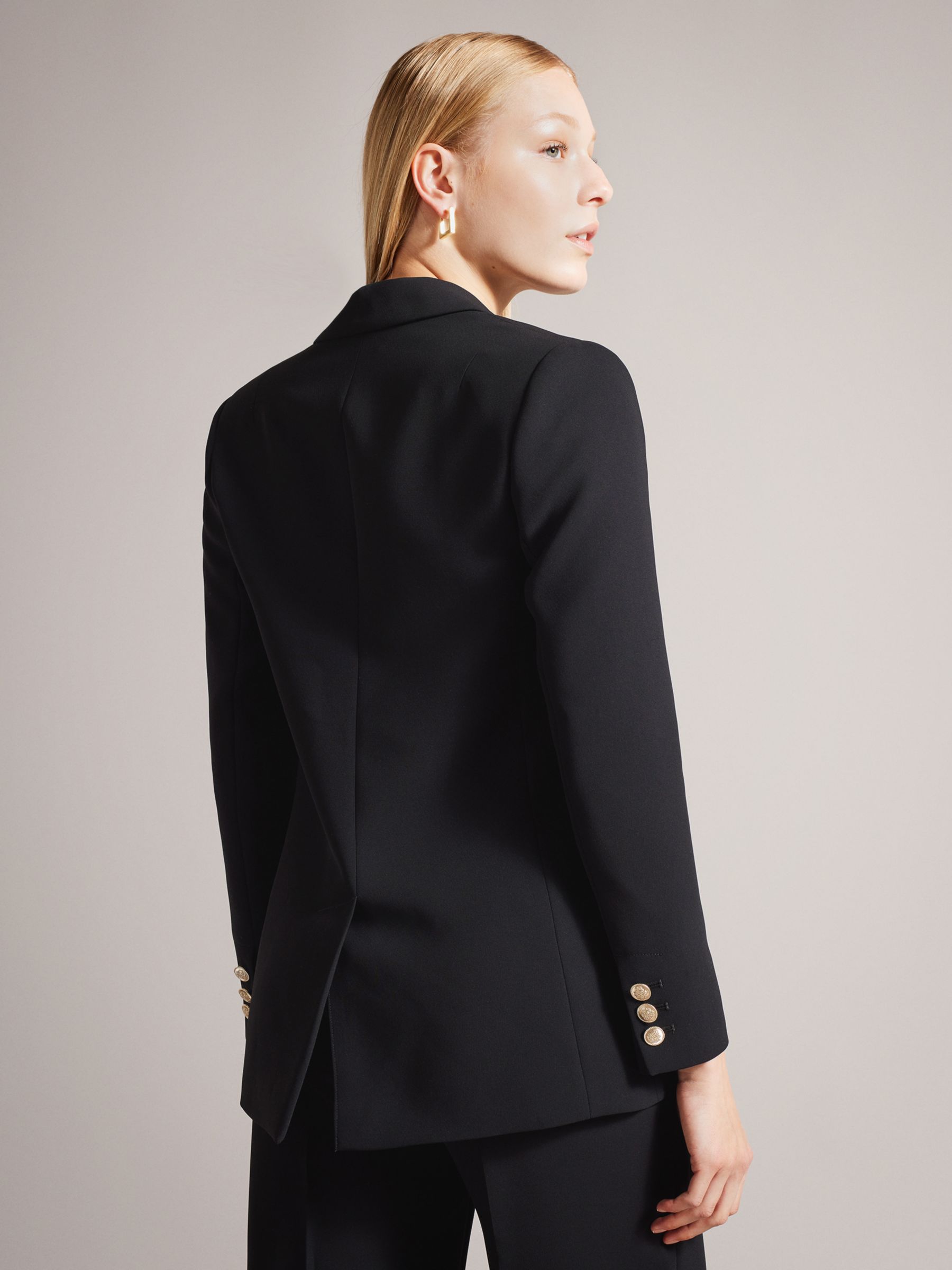 Ted Baker Llayla Double Breasted Blazer, Black at John Lewis & Partners