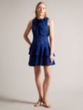 Ted Baker Timmia Asymmetric Tiered Mini Dress, Blue