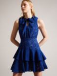 Ted Baker Timmia Asymmetric Tiered Mini Dress, Blue