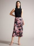 Ted Baker Elliha Sleeveless Slip Skirt Dress, Black/Multi, Black/Multi
