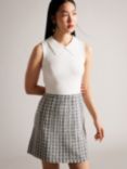 Ted Baker Diveena Knit Bodice Shift Dress, White/Multi