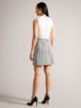 Ted Baker Diveena Knit Bodice Shift Dress, White/Multi