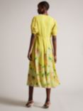 Ted Baker Carinnn Tea Midi Dress, Yellow/Multi