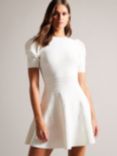 Ted Baker Velvey Puff Sleeve Mini Dress, White