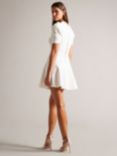 Ted Baker Velvey Puff Sleeve Mini Dress, White