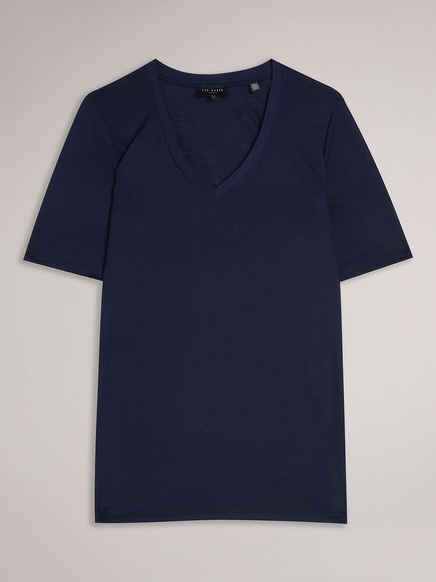 Buy Ted Baker Dahraa Easy Fit V-Neck T-Shirt , Navy Online at johnlewis.com
