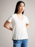 Ted Baker Laliita Linen Blend T-Shirt, White