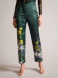 Ted Baker Aikaat Printed Narrow Peg Trousers, Dark Green/Multi