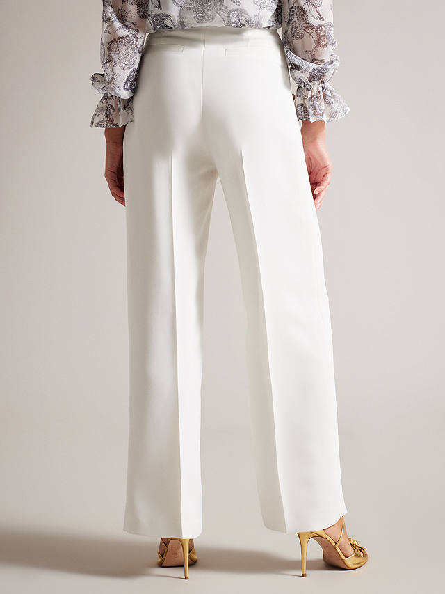 Ted Baker Llaylat High Waisted Wide Leg Trousers, White