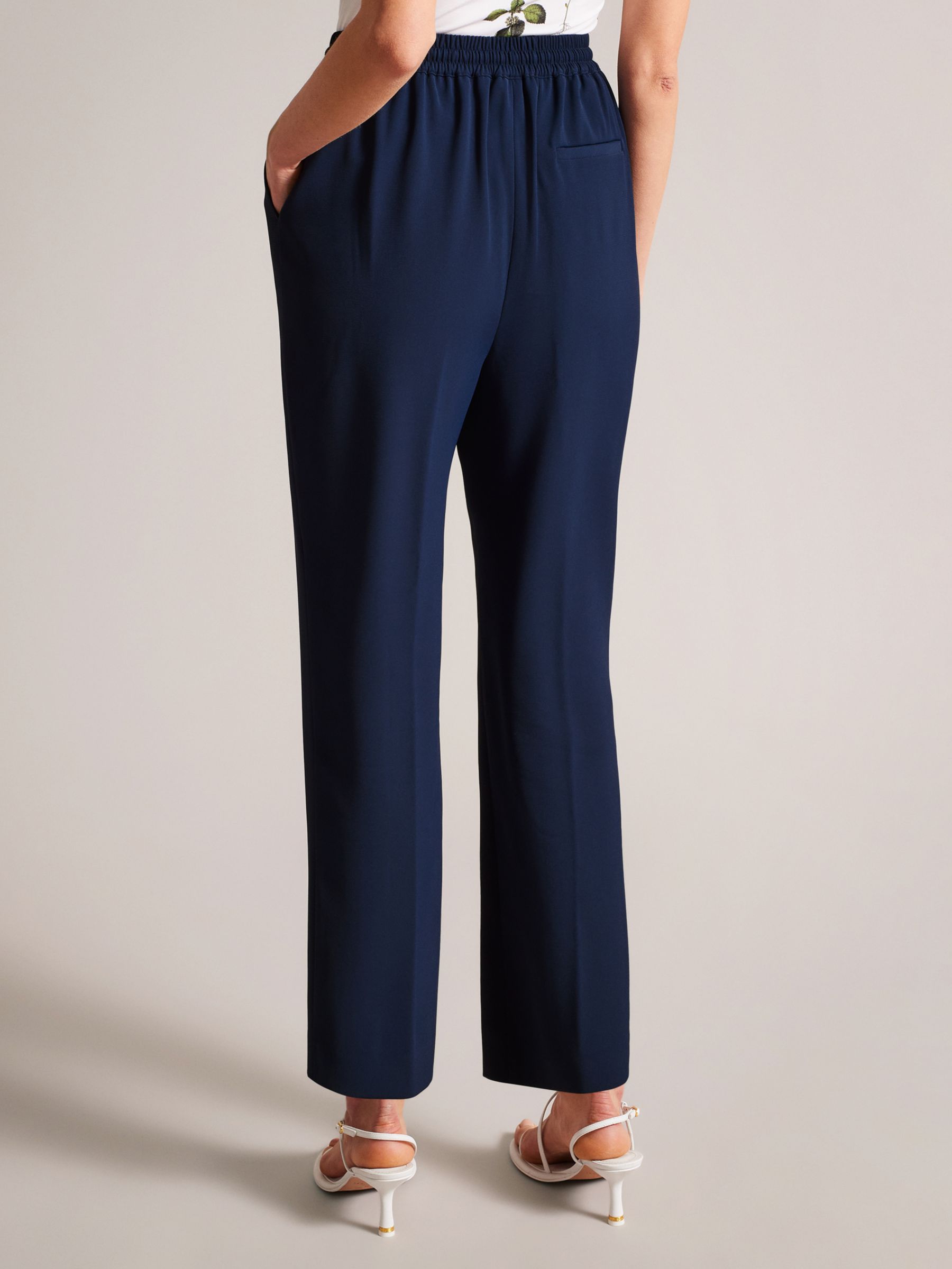 Ted Baker Laurai Slim Cut Ankle Length Jogger, Navy at John Lewis ...