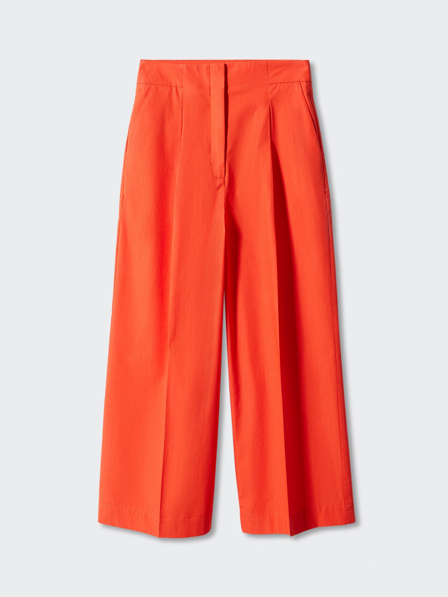 Mango Pope Plain Tailored Trousers, Orange at John Lewis & Partners