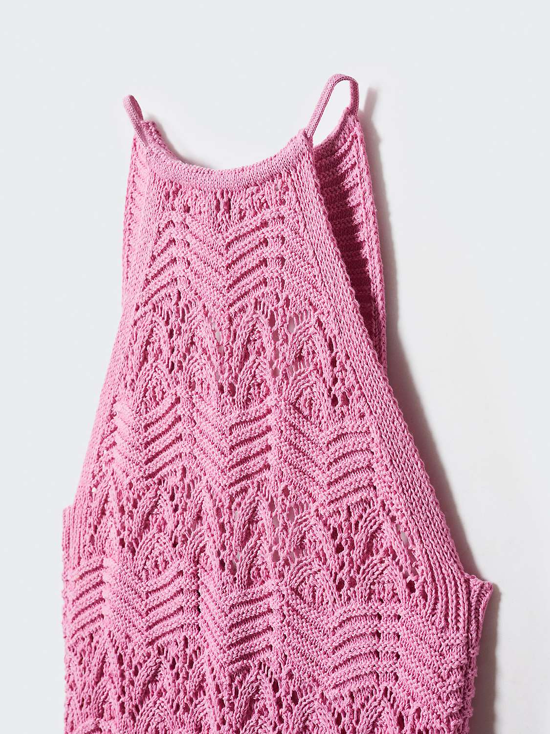 Mango Cute Halterneck Knit Dress, Pastel Pink at John Lewis & Partners