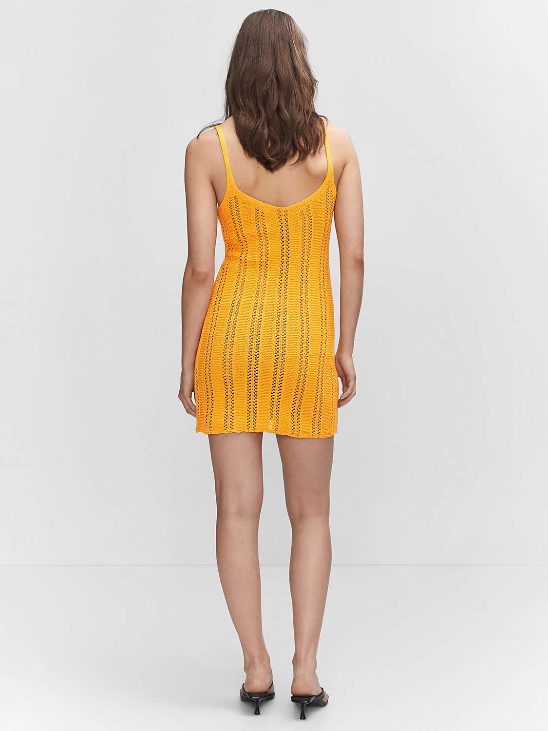 Buy Mango Cari Textured Mini Dress, Medium Yellow Online at johnlewis.com